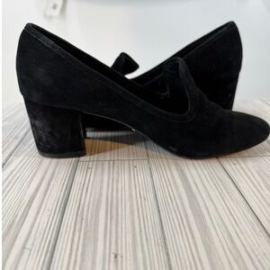 Lauren Ralph Lauren‎ Women's Black Suede Block Heel Loafer Pumps Size 8.5B